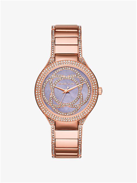 michael kors kerry pavé rose gold tone watch|Kerry Pavé Mother.